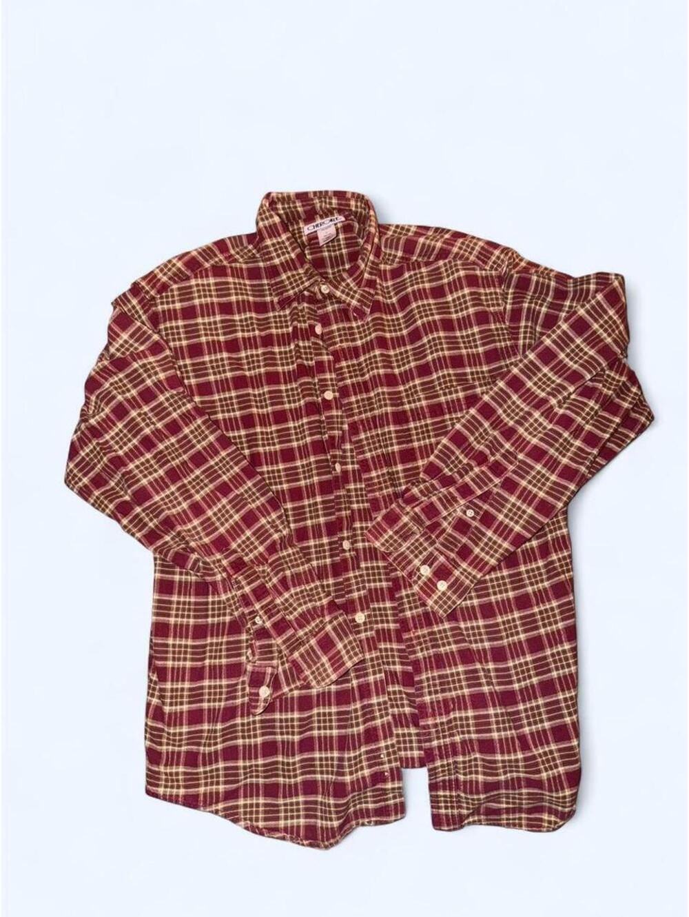 Cherokee red plaid button up shirt Size L